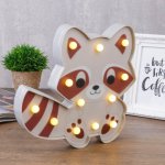 Ночник "Енотик" 12хLED батарейки 2хAA серый 22,5х2,8х23 см.