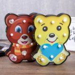 Ночник "Мишка" 10хLED батарейки 2хAA МИКС 16,5х2,8х22,3 см.