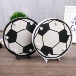 Ночник "Футбольный мяч" 6хLED батарейки 2хAA черный/белый МИКС 16х2,8х16 см.