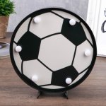 Ночник "Футбольный мяч" 6хLED батарейки 2хAA черный/белый МИКС 16х2,8х16 см.