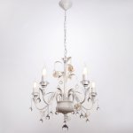 Люстра "Аделина" 5хE14 40Вт белый-желтый 51х51х55 см.