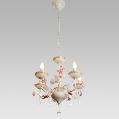 Люстра Люстра "Розалин" 5хE14 40Вт белый-розовый 63х63х50 см.