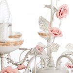 Люстра "Розалин" 5хE14 40Вт белый-розовый 63х63х50 см.