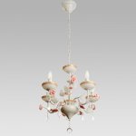 Люстра "Розалин" 5хE14 40Вт белый-розовый 63х63х50 см.