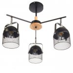 Люстра "Бирасо" 3x60Вт E27 черный-серебро 58х58х40 см