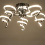 Люстра с ПДУ  "Сания" 5xLED 100Вт 3000-6000К диммер, хром 57х57х24 см.