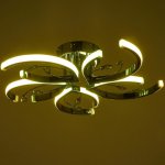 Люстра с ПДУ  "Сильвия" 5xLED 70Вт 3000-6000К диммер, хром 56х56х11 см.