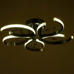 Люстра с ПДУ  "Сильвия" 5xLED 70Вт 3000-6000К диммер, хром 56х56х11 см.