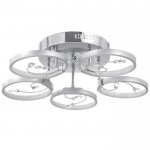 Люстра с ПДУ  "Флора" 5xLED 80Вт 3000-6000К диммер, хром 53х53х11 см.