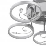 Люстра с ПДУ  "Флора" 5xLED 80Вт 3000-6000К диммер, хром 53х53х11 см.