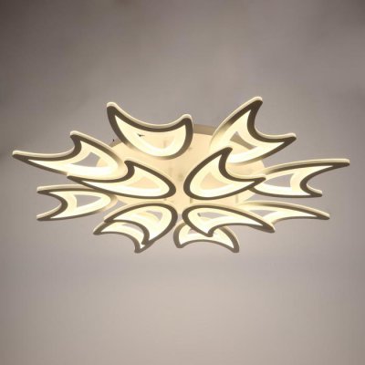 Люстра с ПДУ  "Дженна" 12xLED 240Вт 3000-6000К диммер, белый 90х90х12 см.