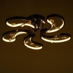 Люстра с ПДУ  "Асель" 5xLED 80Вт 3000-6000К диммер, хром 53х53х11 см.