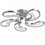 Люстра с ПДУ  "Асель" 5xLED 80Вт 3000-6000К диммер, хром 53х53х11 см.