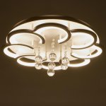 Люстра с ПДУ  "Азалия" 5xLED 112Вт 3000-6000К диммер, белый 55х55х10 см.