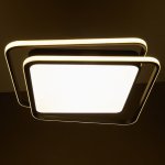 Люстра с ПДУ  "Квадро" LED 3 режима 3000-6000K 105Вт черный 56х55х7 см.