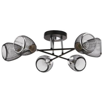 Люстра "Орлеан" 6x60Вт E27 черный-хром 63х63х18 см.