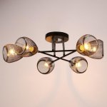 Люстра "Орлеан" 6x60Вт E27 черный-хром 63х63х18 см.