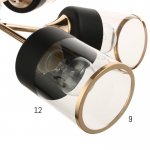 Люстра "Винетта" 6x60Вт E27 черный-золото 59,5х59,5х17 см.