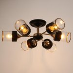 Люстра "Винетта" 6x60Вт E27 черный-золото 59,5х59,5х17 см.