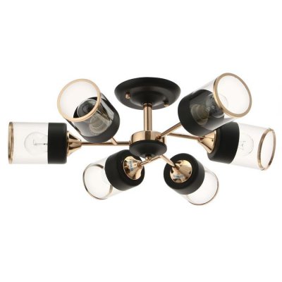 Люстра "Винетта" 6x60Вт E27 черный-золото 59,5х59,5х17 см.