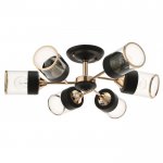 Люстра "Винетта" 6x60Вт E27 черный-золото 59,5х59,5х17 см.