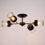 Люстра "Винетта" 4x60Вт E27 черный-золото 58,5х44х17 см.