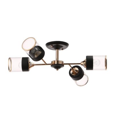 Люстра "Винетта" 4x60Вт E27 черный-золото 58,5х44х17 см.