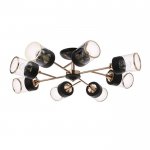 Люстра "Винетта" 8x60Вт E27 черный-золото 72х72х17 см.