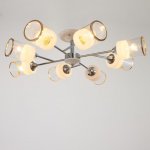 Люстра "Винетта" 8x60Вт E27 белый-хром 72х72х17 см.