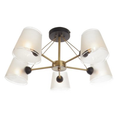 Люстра "Адонис" 5х40Вт Е14 черный-латунь 64х64х26 см