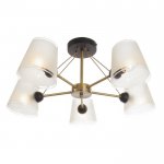 Люстра "Адонис" 5х40Вт Е14 черный-латунь 64х64х26 см