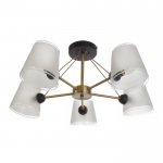 Люстра "Адонис" 5х40Вт Е14 черный-латунь 64х64х26 см