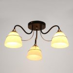 Люстра "Алисео" 3x60Вт E27 черный-золото 54х54х24 см.