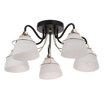 Люстра Люстра "Алисео" 5x60Вт E27 черный-золото 54х54х24 см.