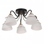 Люстра "Алисео" 5x60Вт E27 черный-золото 54х54х24 см.