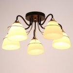 Люстра "Алисео" 5x60Вт E27 черный-золото 54х54х24 см.