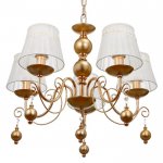 Люстра "Изабелла" 5x40Вт E14 золото-шампань 60х60х50-100 см.