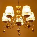 Люстра "Изабелла" 5x40Вт E14 золото-шампань 60х60х50-100 см.