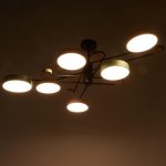 Люстра 625355/6 LED 78Вт 3 режима 3000-6000К черный 96х96х33 см