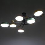 Люстра 625355/6 LED 78Вт 3 режима 3000-6000К черный 96х96х33 см