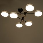 Люстра 625359/6 LED 78Вт 3 режима 3000-6000К черный-белый 85х85х30 см