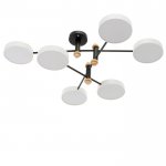 Люстра 625359/6 LED 78Вт 3 режима 3000-6000К черный-белый 85х85х30 см