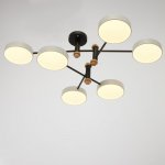 Люстра 625359/6 LED 78Вт 3 режима 3000-6000К черный-белый 85х85х30 см