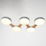 Люстра 625360/5 LED 65Вт 3 режима 3000-6000К светлое дерево 80х47х5 см