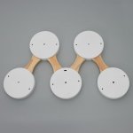 Люстра 625361/5 LED 65Вт 3 режима 3000-6000К светлое дерево 80х47х5 см