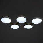 Люстра 625361/5 LED 65Вт 3 режима 3000-6000К светлое дерево 80х47х5 см