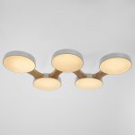 Люстра 625361/5 LED 65Вт 3 режима 3000-6000К светлое дерево 80х47х5 см