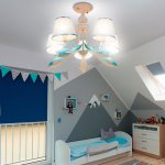 Люстра 670601/5 E14 40Вт белый-голубой 60х60х50 см