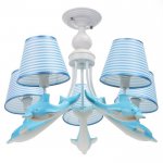 Люстра 670601/5 E14 40Вт белый-голубой 60х60х50 см