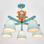 Люстра 670609/5 E27 40Вт голубой 72х72х18 см